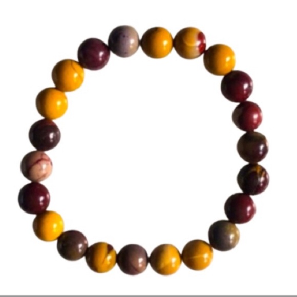 NEW 8mm Tourmaline Quartz, Mookaite, Moss Agate Beaded Stretch Bracelets - Picture 5 of 8